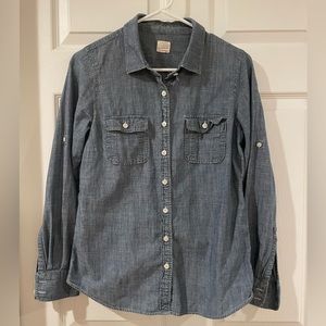 J. Crew Chambray Perfect Shirt sz S